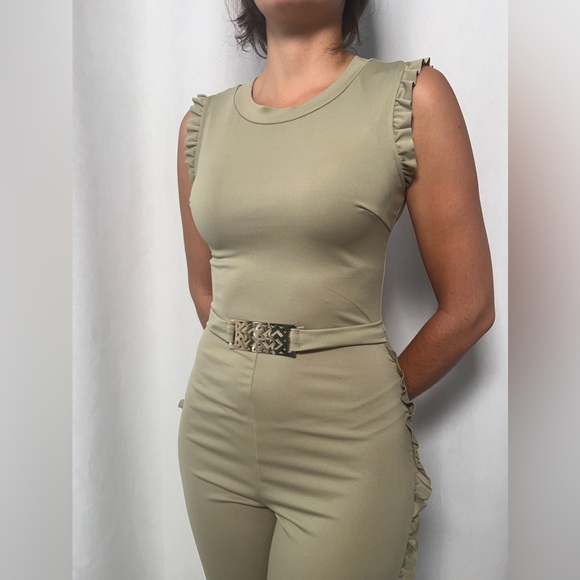 Olive Green Sexy One-Piece - Picture 1 of 8